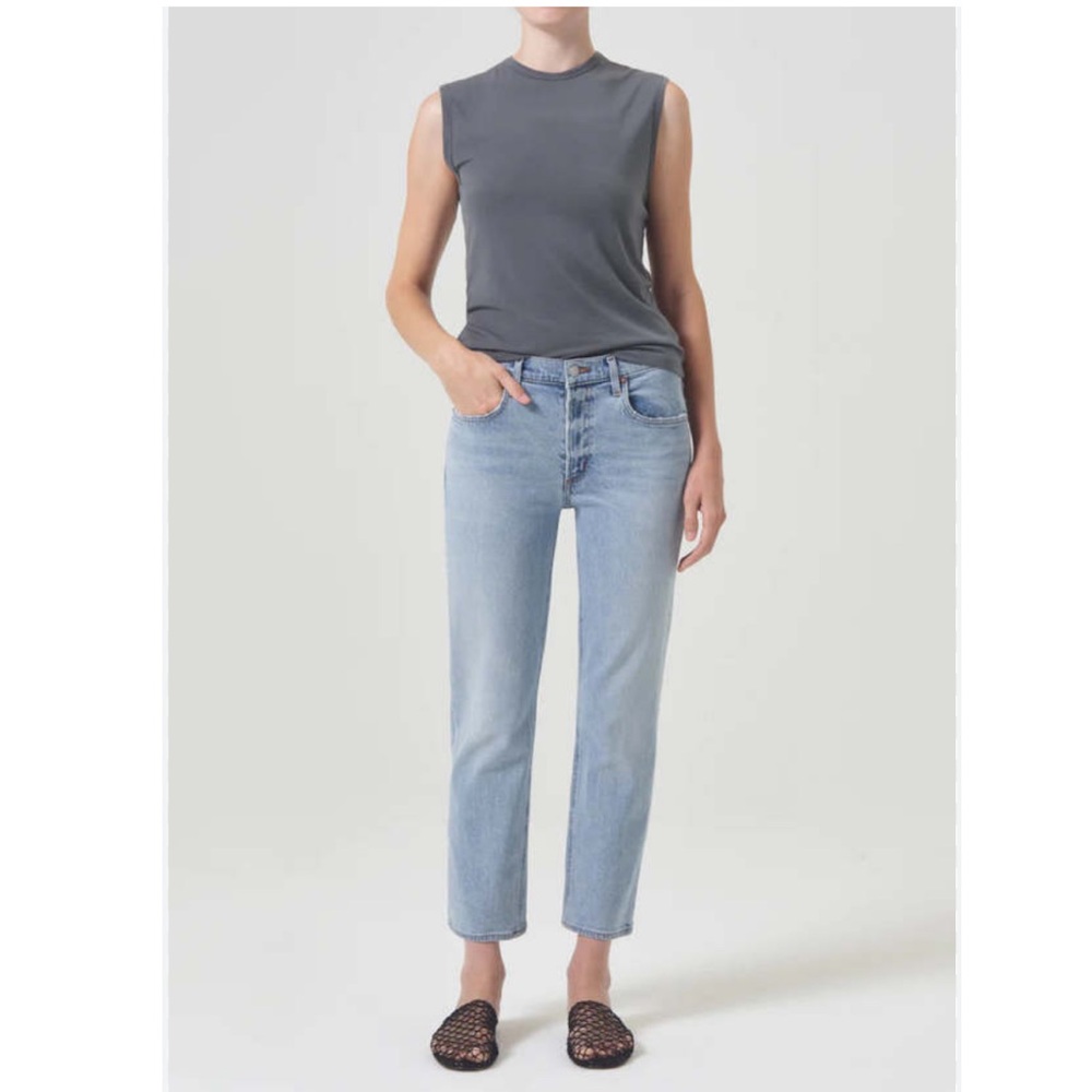 Agolde Kye Mid Rise Ankle Straight Jeans in Diversion